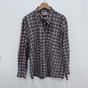 Men’s Barbour tailored fit casual dress Malcom plaid Tartan shirt Sz XL